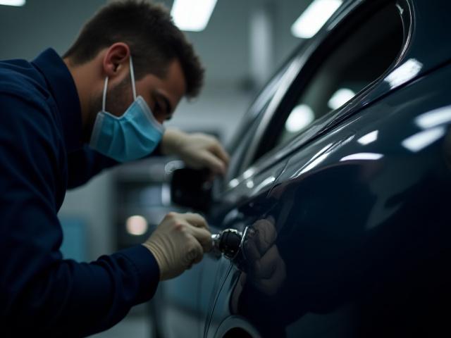 Protective ceramic coating applied to a car's paint
